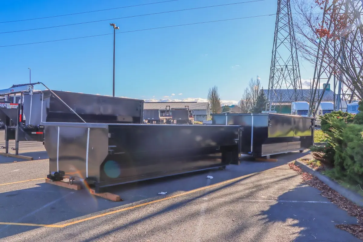 Roll-off dumpster ready for waste disposal at job site for 8 Yard Dumpster Rental in Salem